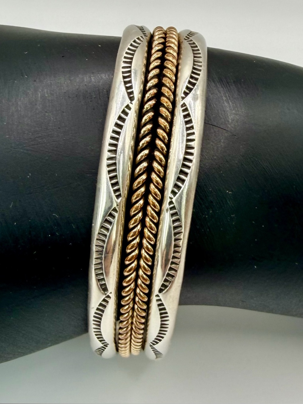 Vintage James Mason Navajo Sterling Silver and 12k GF Cuff Bracelet